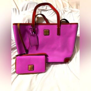 Dooney & Bourke Charleston Shopper Purse Lilac + Large  Wallet/Wristlet
